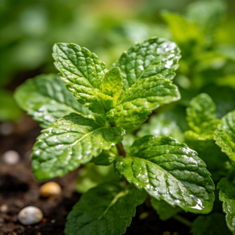 薄荷嫩叶翠绿生机图片