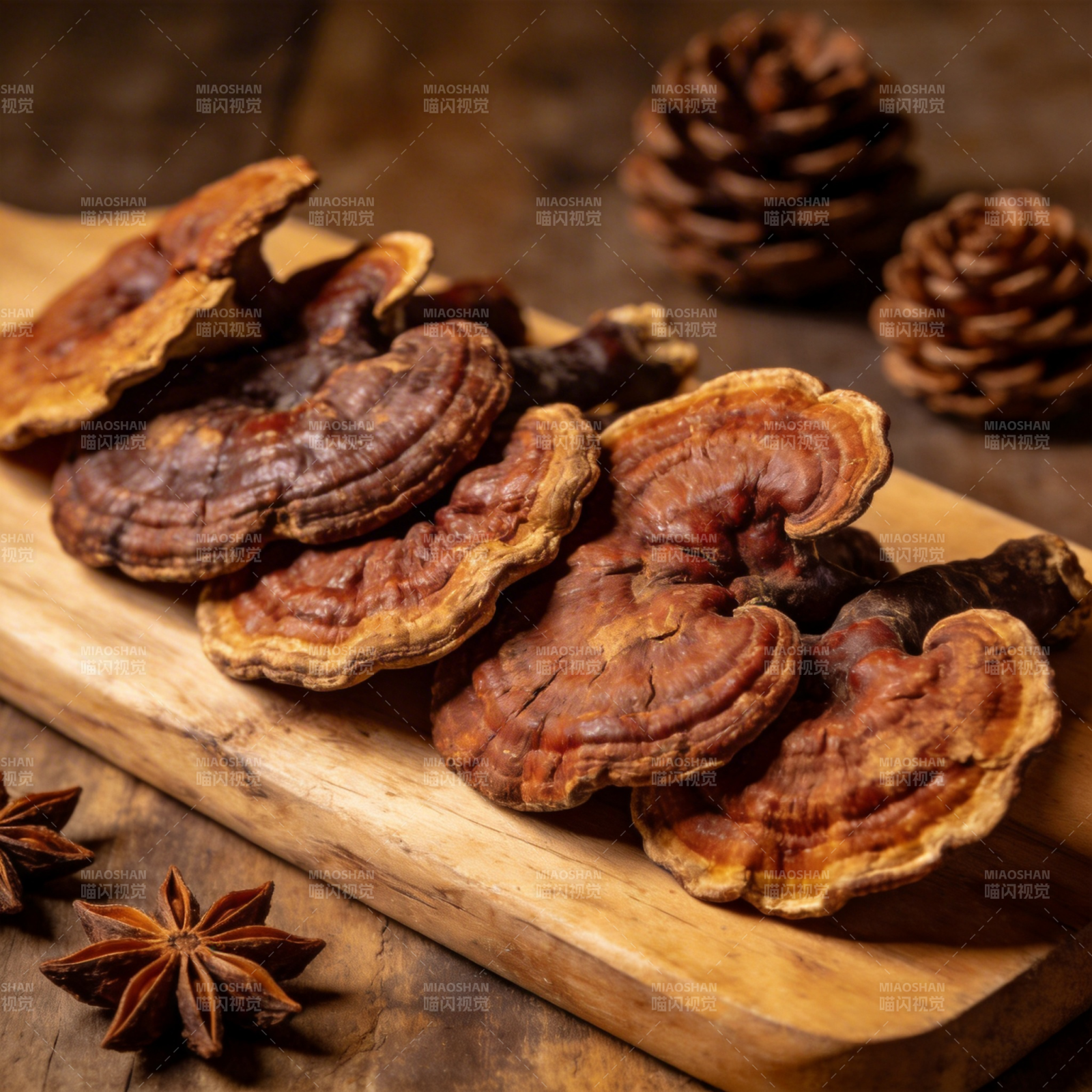 灵芝松果八角香图片