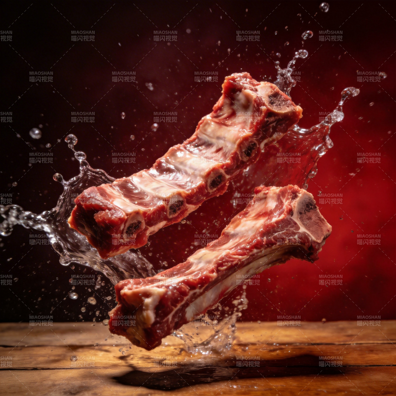 飞溅的鲜嫩排骨图片