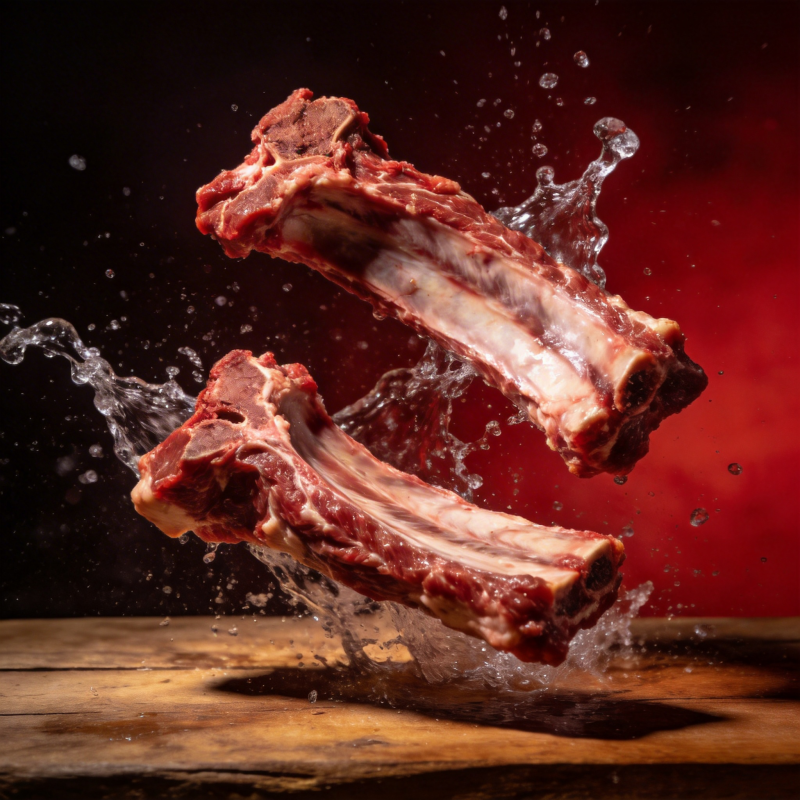 飞溅的鲜嫩排骨图片