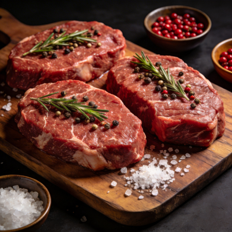 香草牛排配调料图片