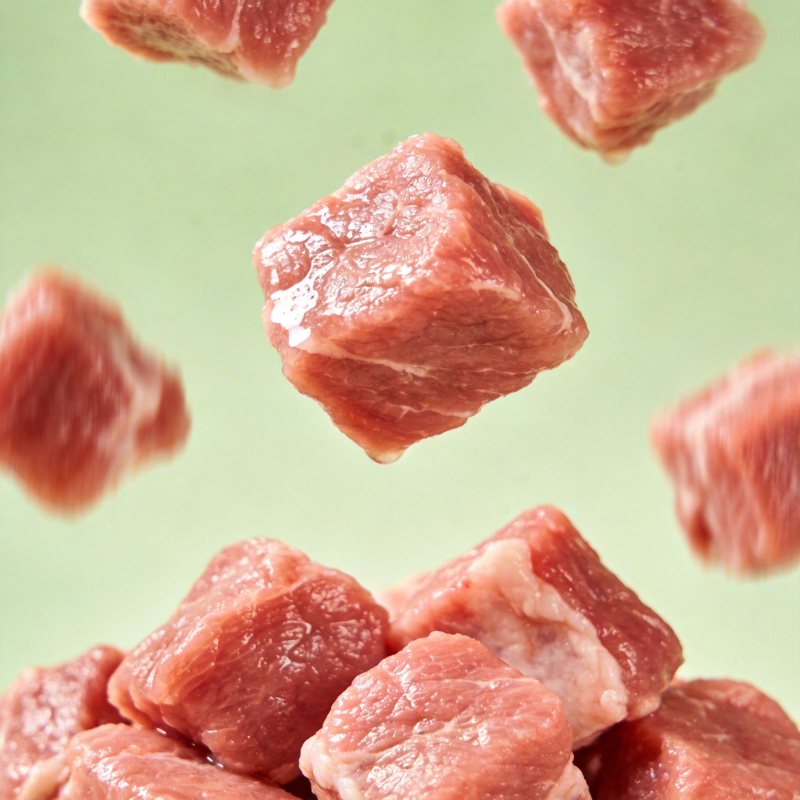 鲜嫩肉块跃动瞬间图片