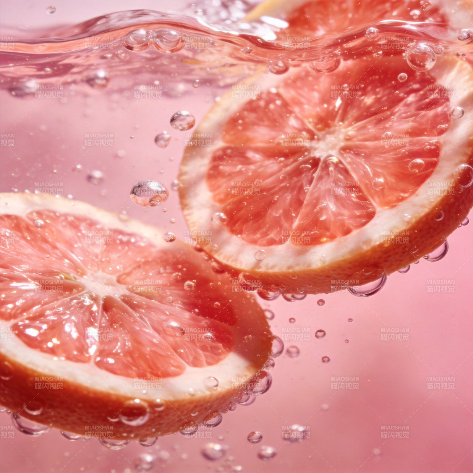 橙片水中漂浮图片