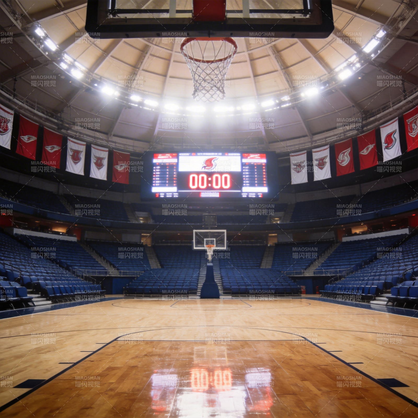 空旷篮球馆静待比赛图片