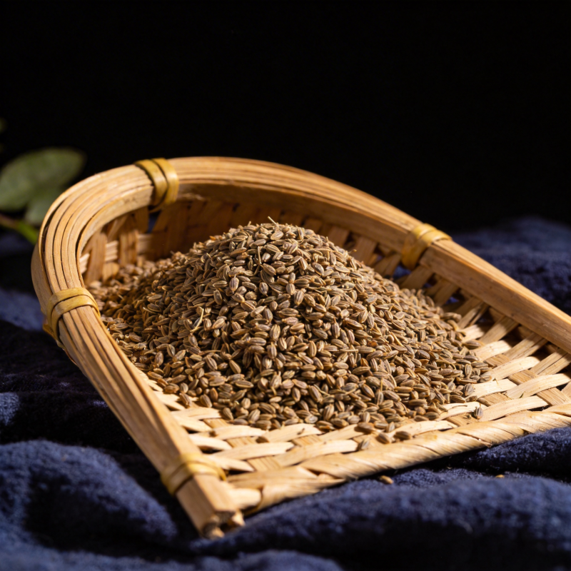 竹篮盛满香料籽图片