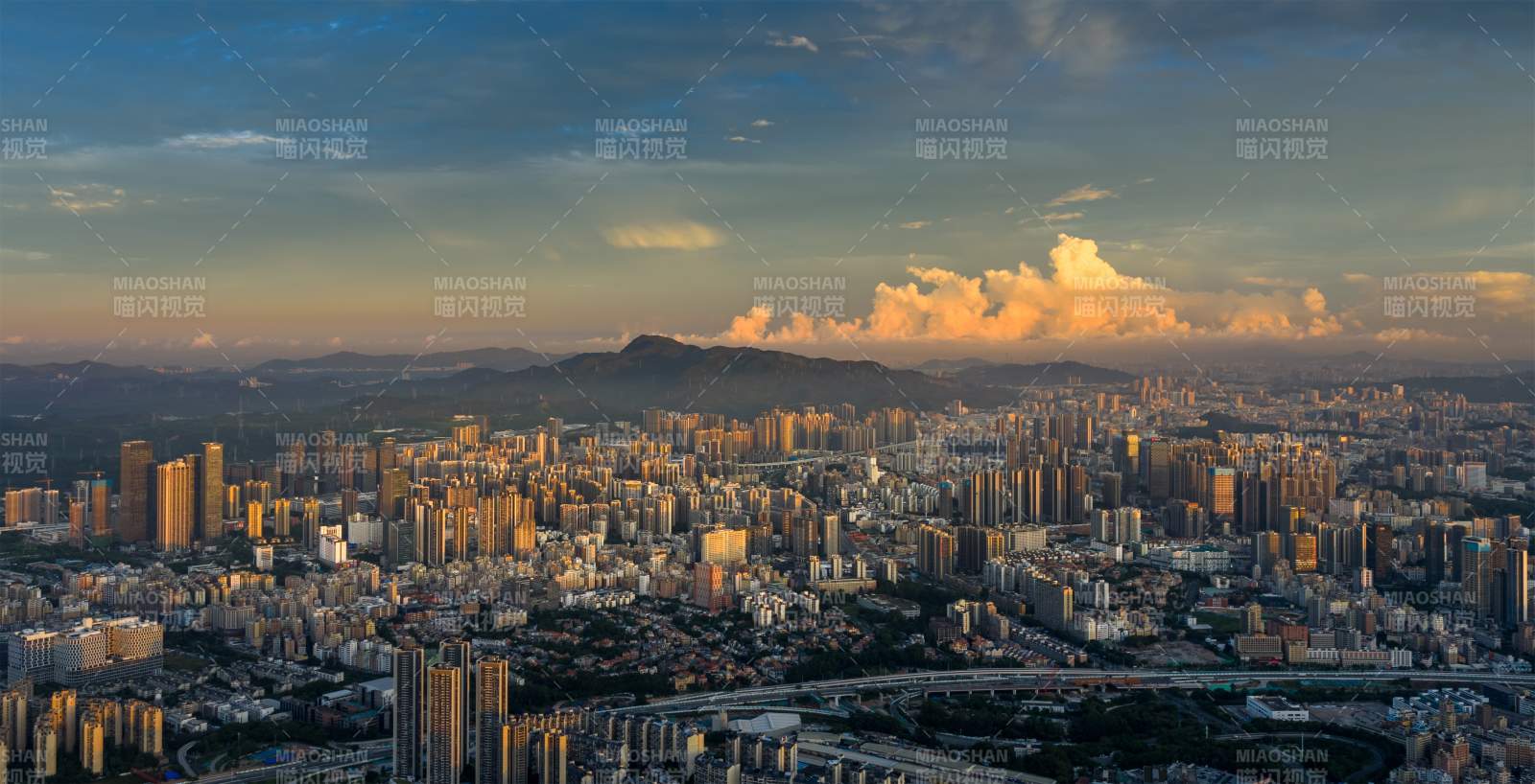 城市黄昏美景图片