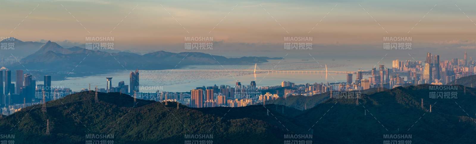 城市天际线晨曦图片