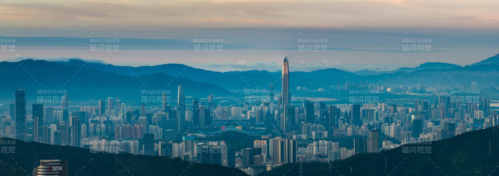 城市天际线全景图片