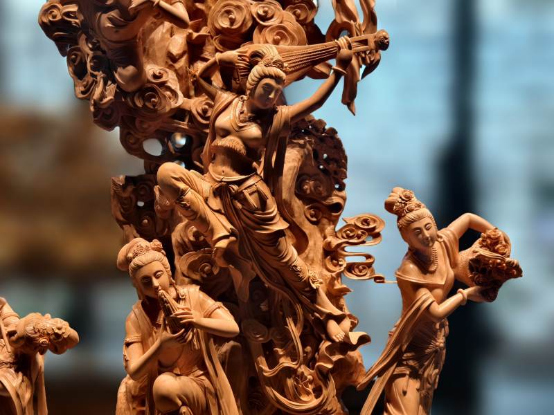 木雕艺术人物群像图片