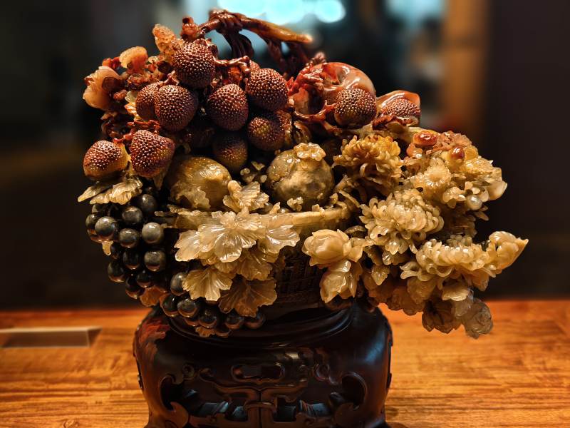 雕花果篮摆件图片