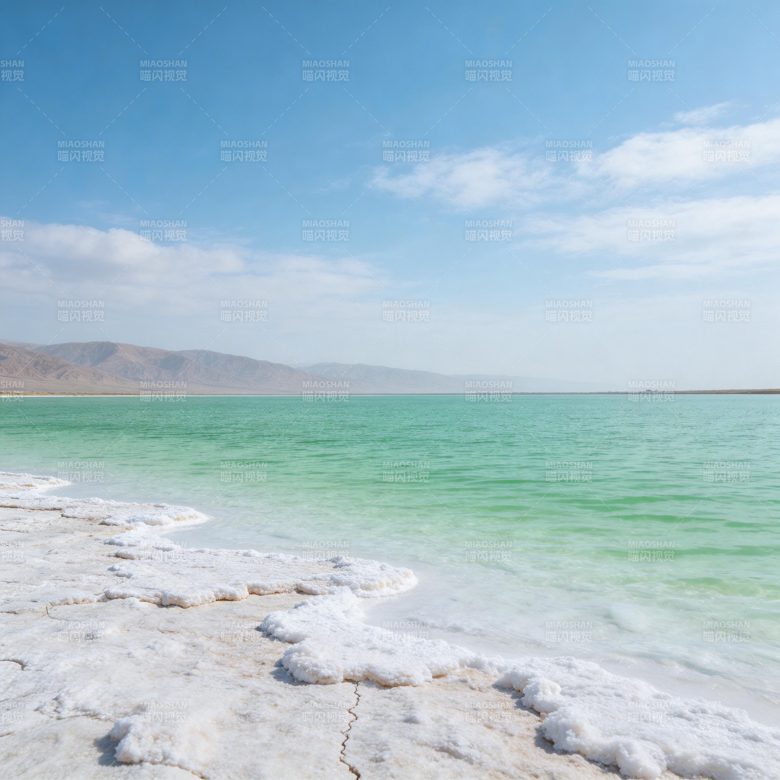 碧海盐滩风光图片