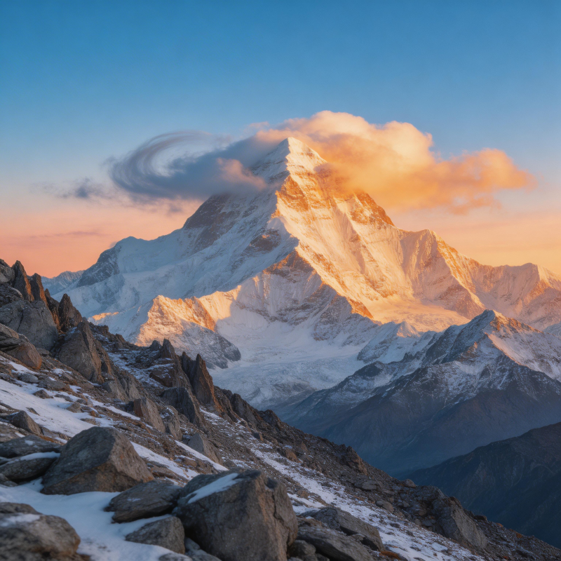 雪山日出云海图片