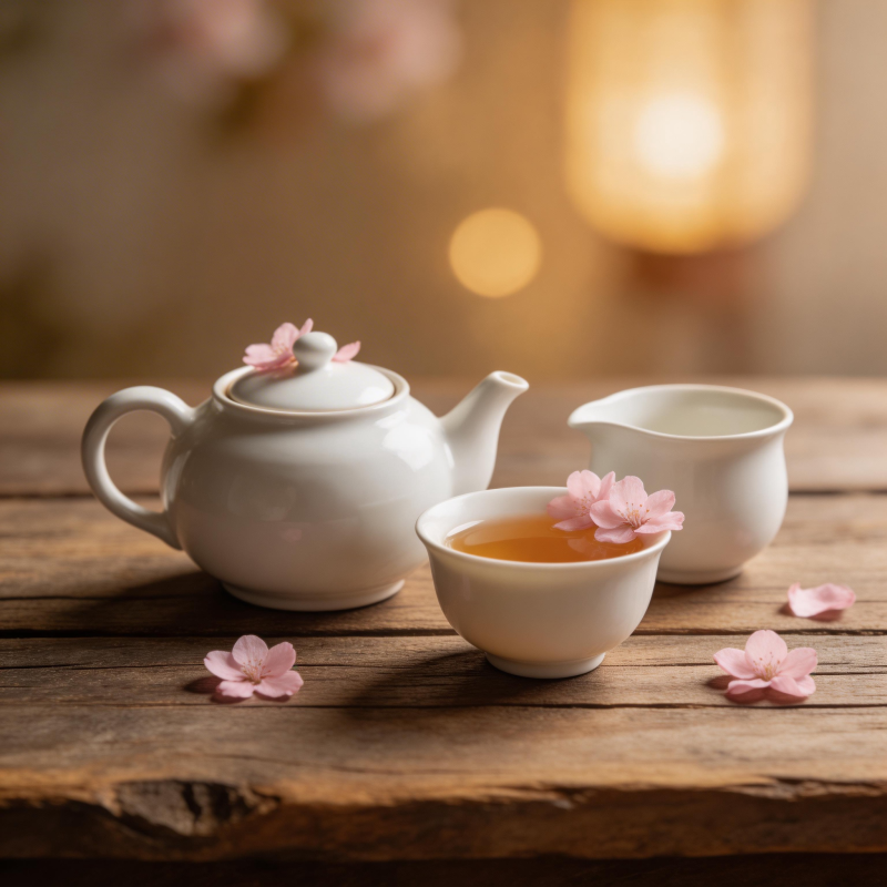 樱花茶香 静谧时光图片