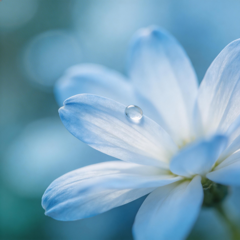 蓝花上的露珠图片