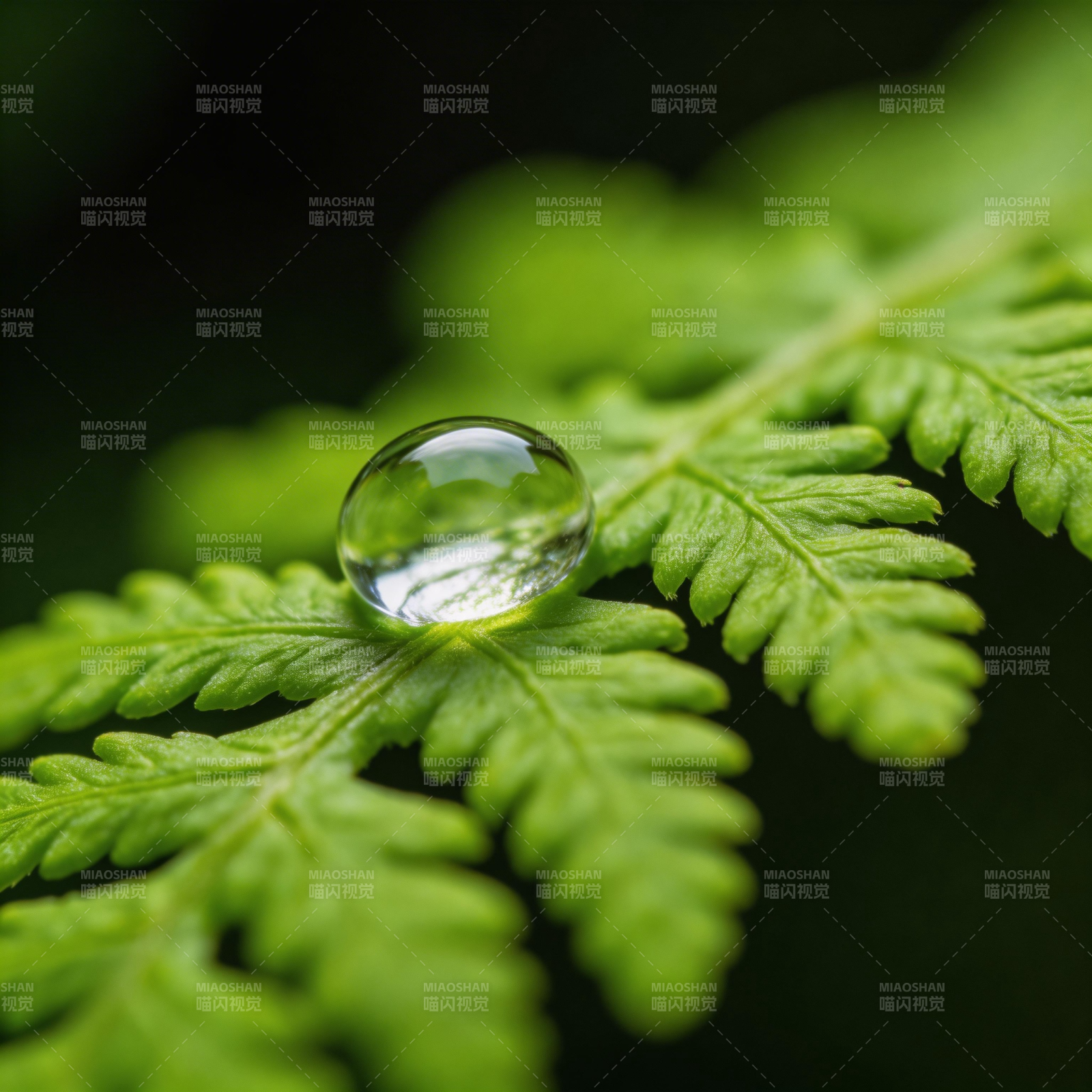 露珠映绿叶图片