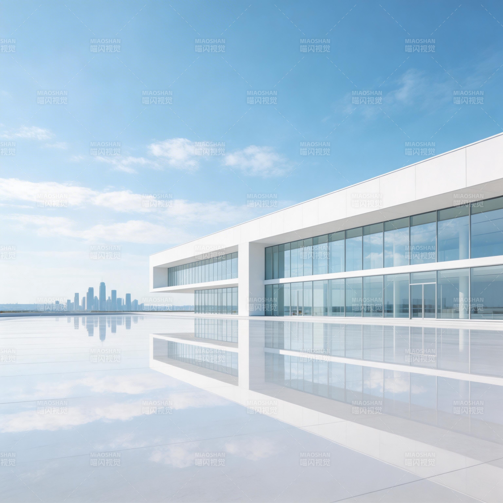 现代建筑倒影图片