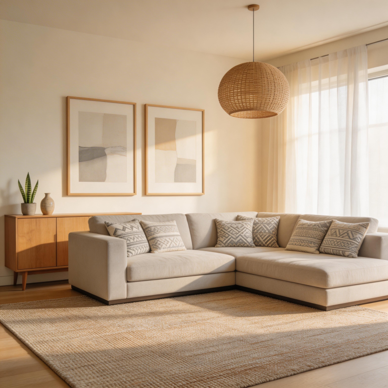 温馨现代客厅一角图片