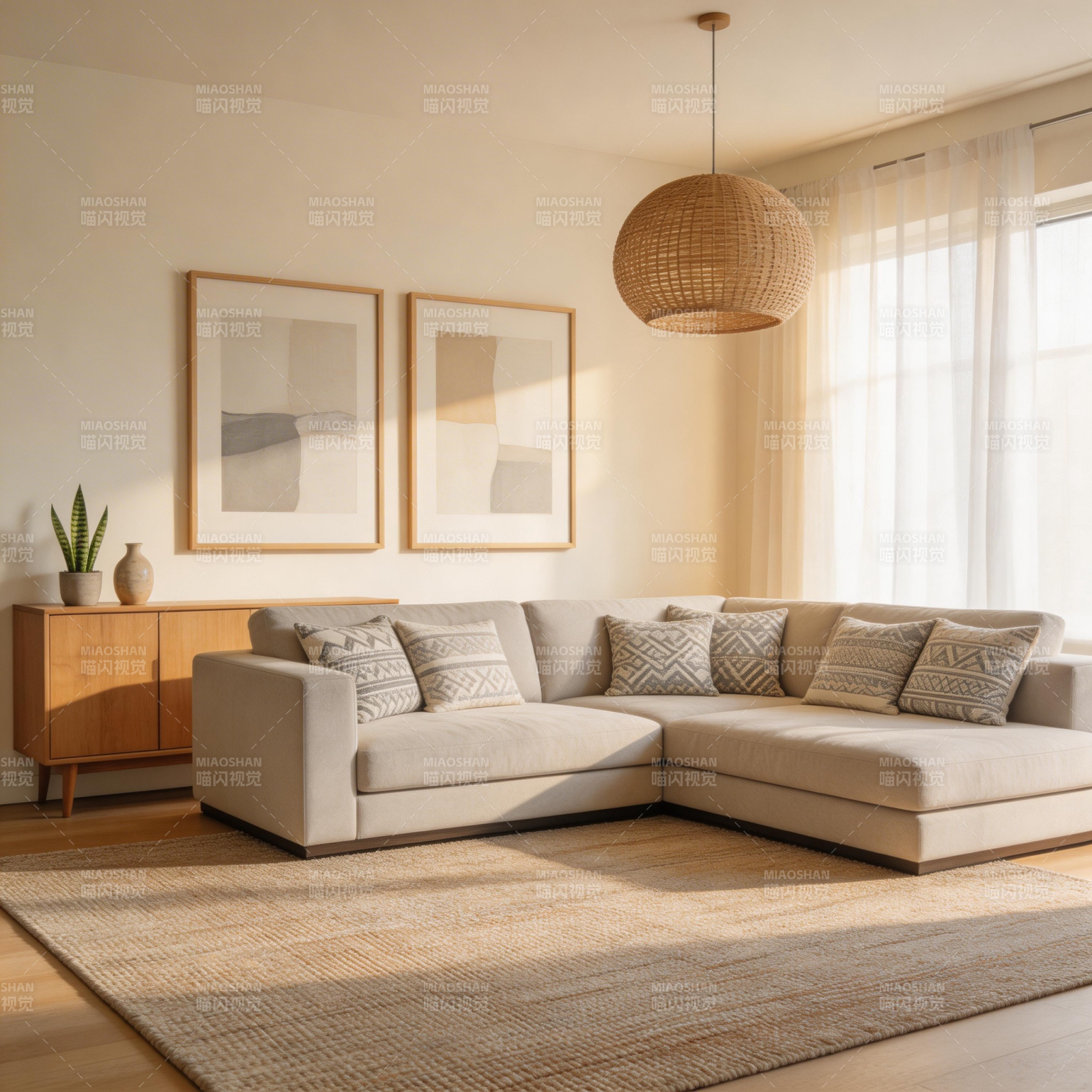 温馨现代客厅一角图片