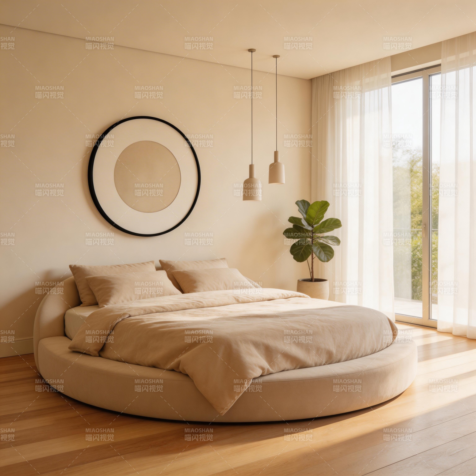 简约圆形卧室设计图片