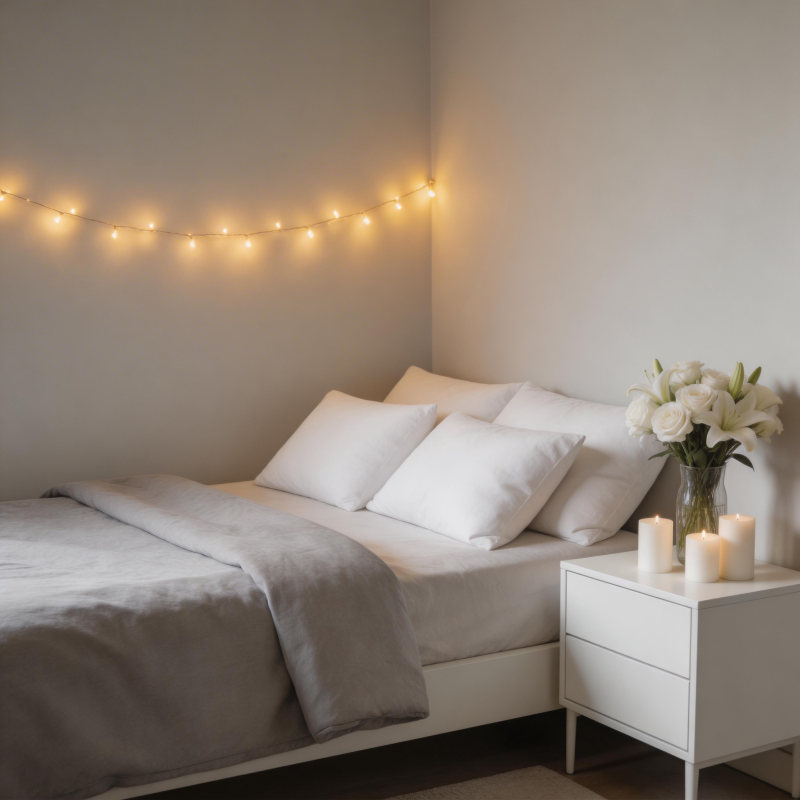 温馨卧室夜景图片