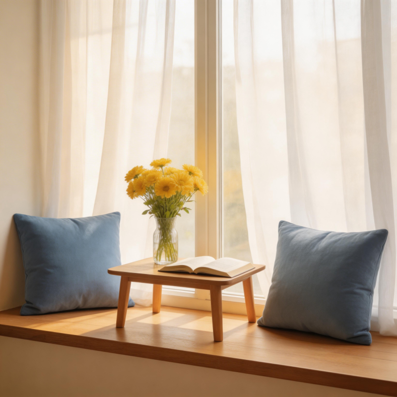 窗边静读时光图片