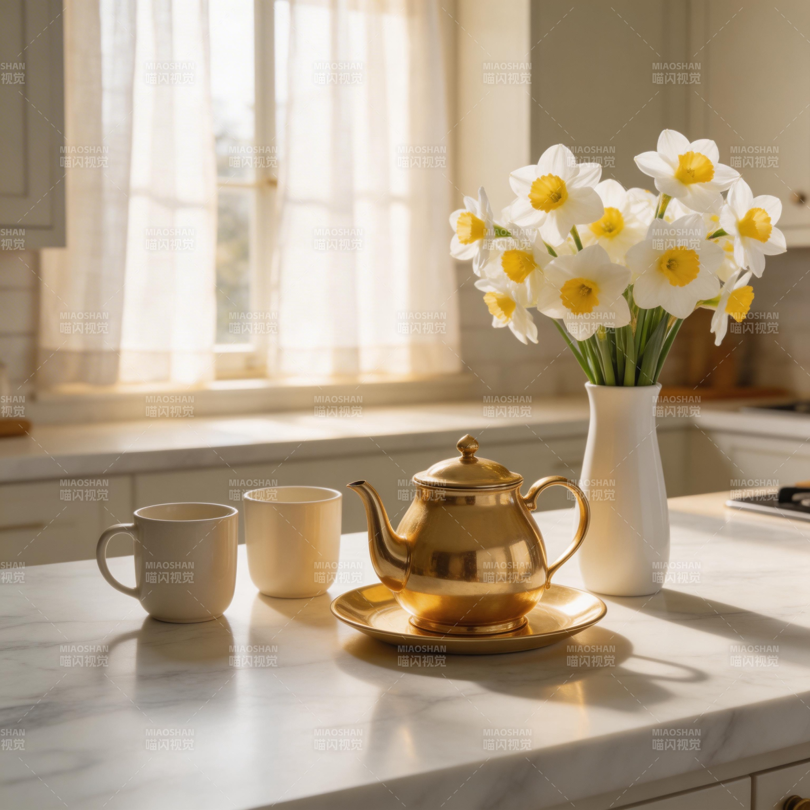 春日茶香花影图片