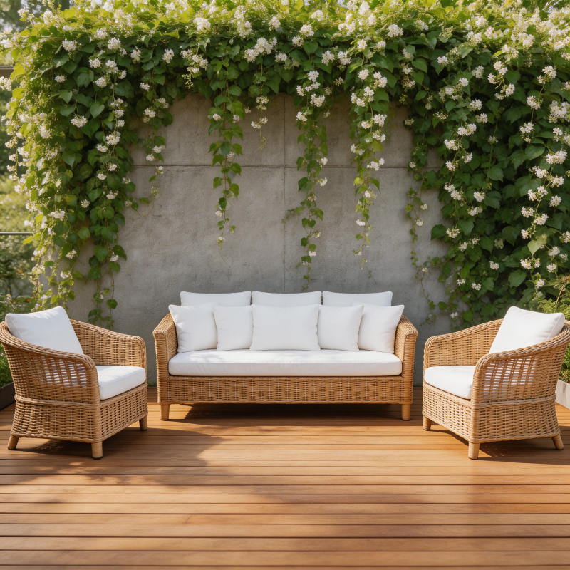 藤椅花园静谧时光图片