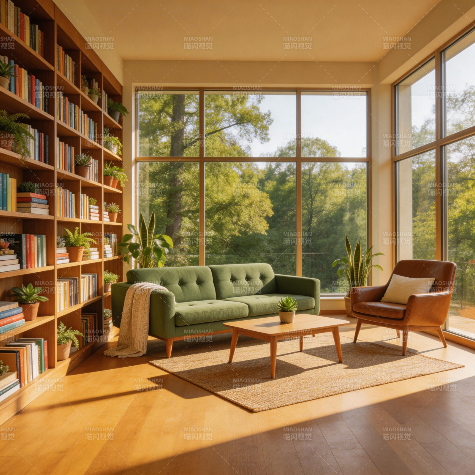 绿意盎然的客厅图片