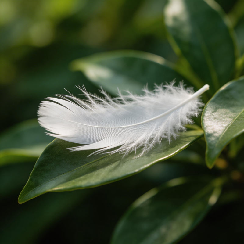 羽落绿叶间图片