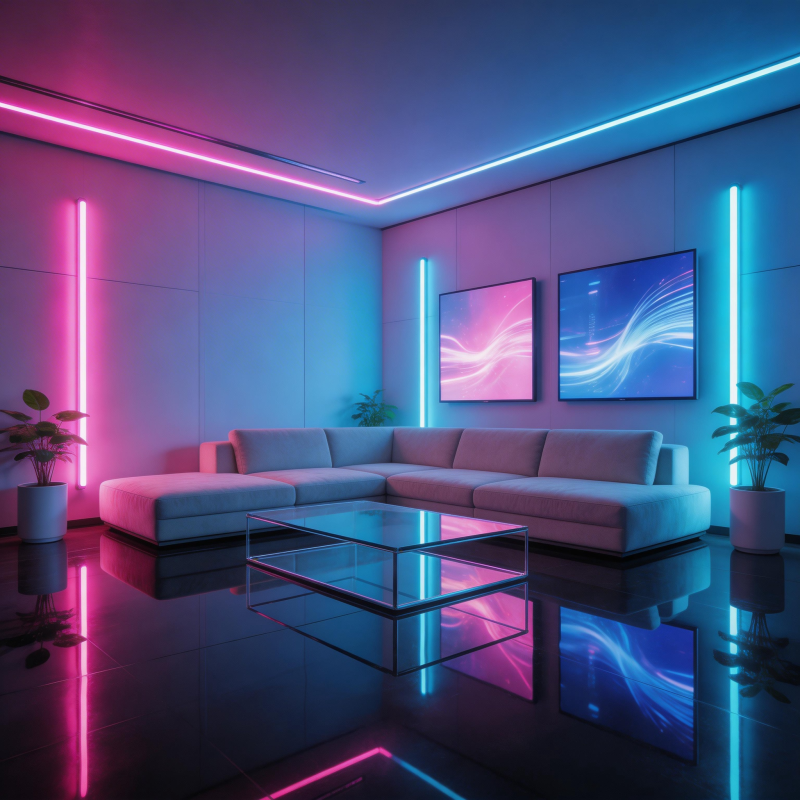 霓虹光影客厅图片