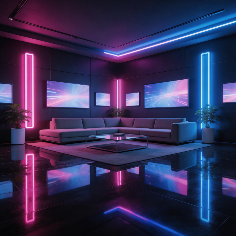 霓虹光影客厅图片