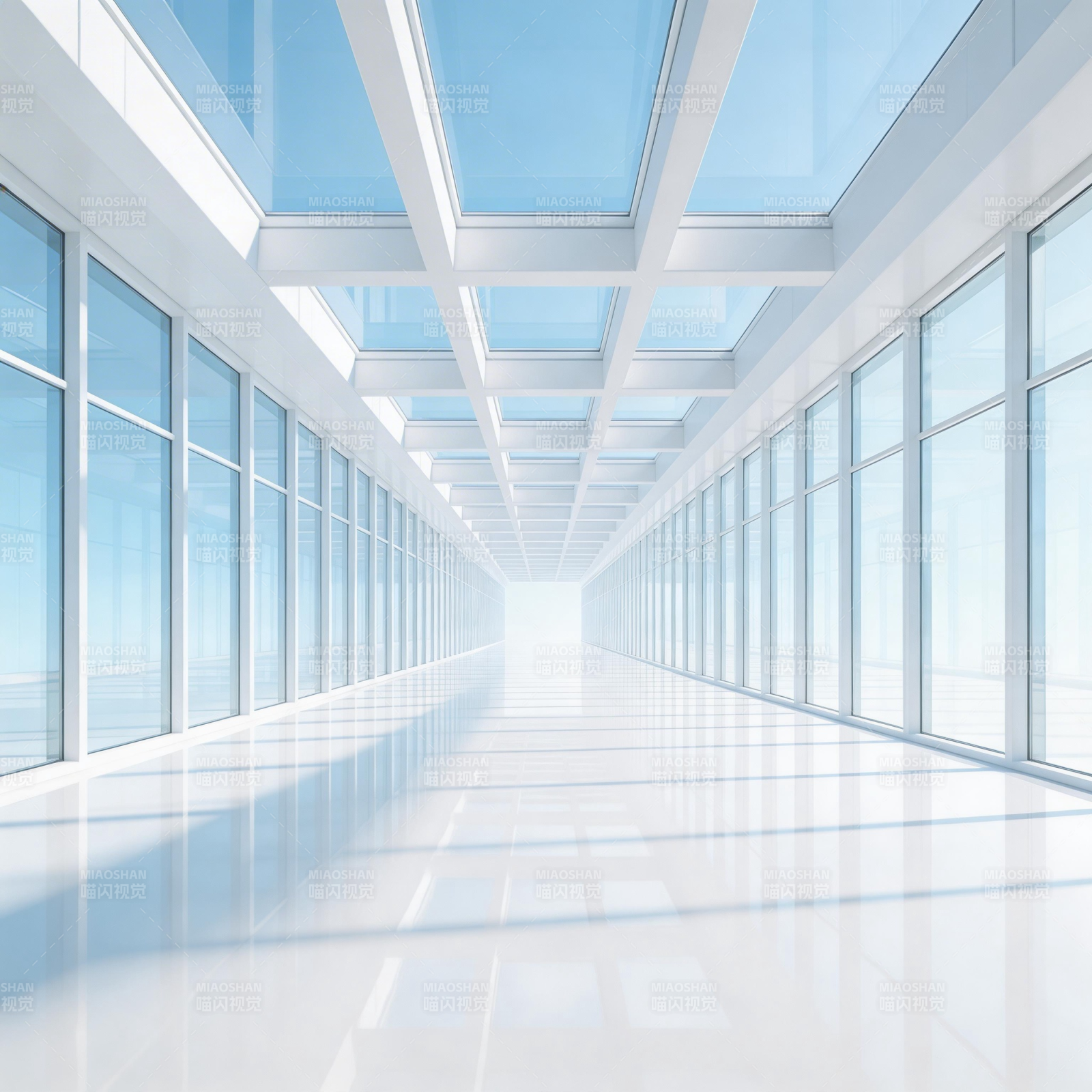 现代走廊光影图片