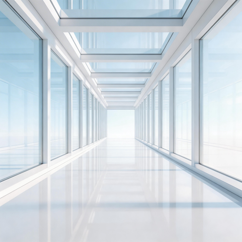 现代玻璃长廊图片