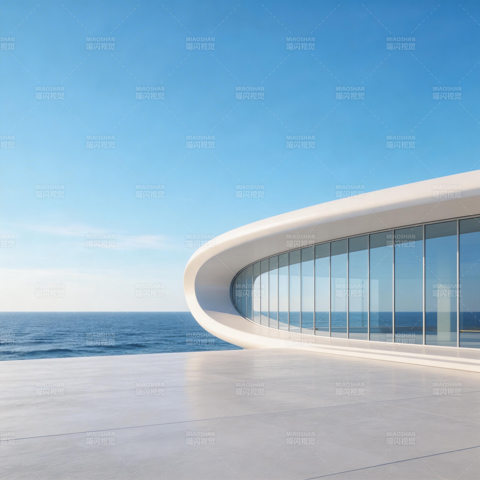 海天一色的现代建筑图片