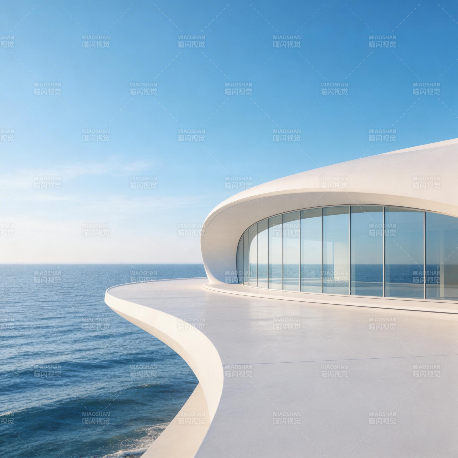 海天一色的现代建筑图片