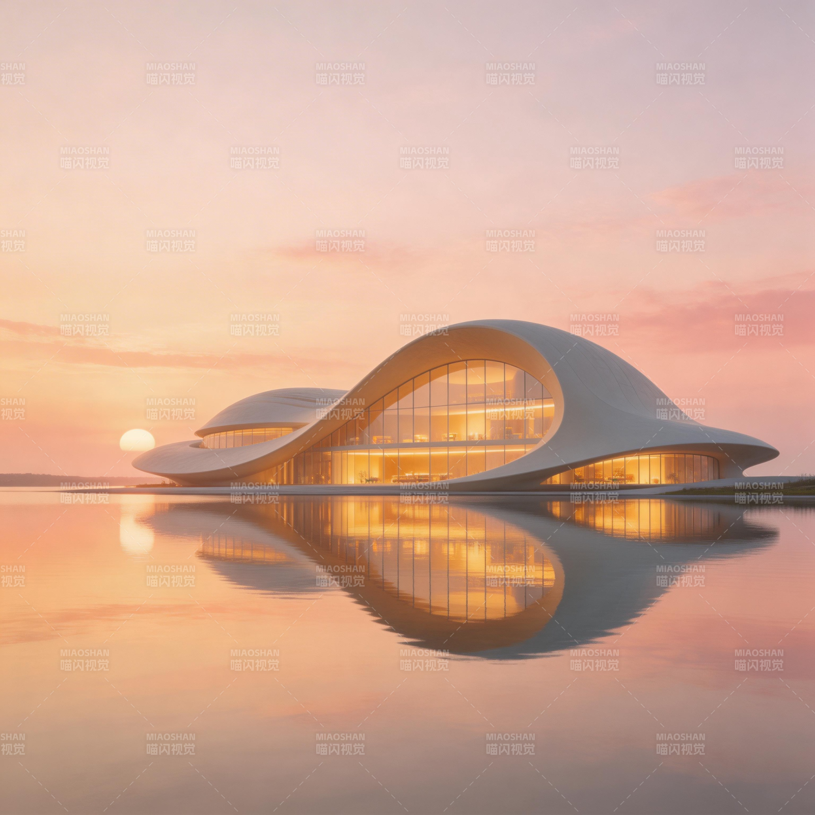 流线建筑映水天图片