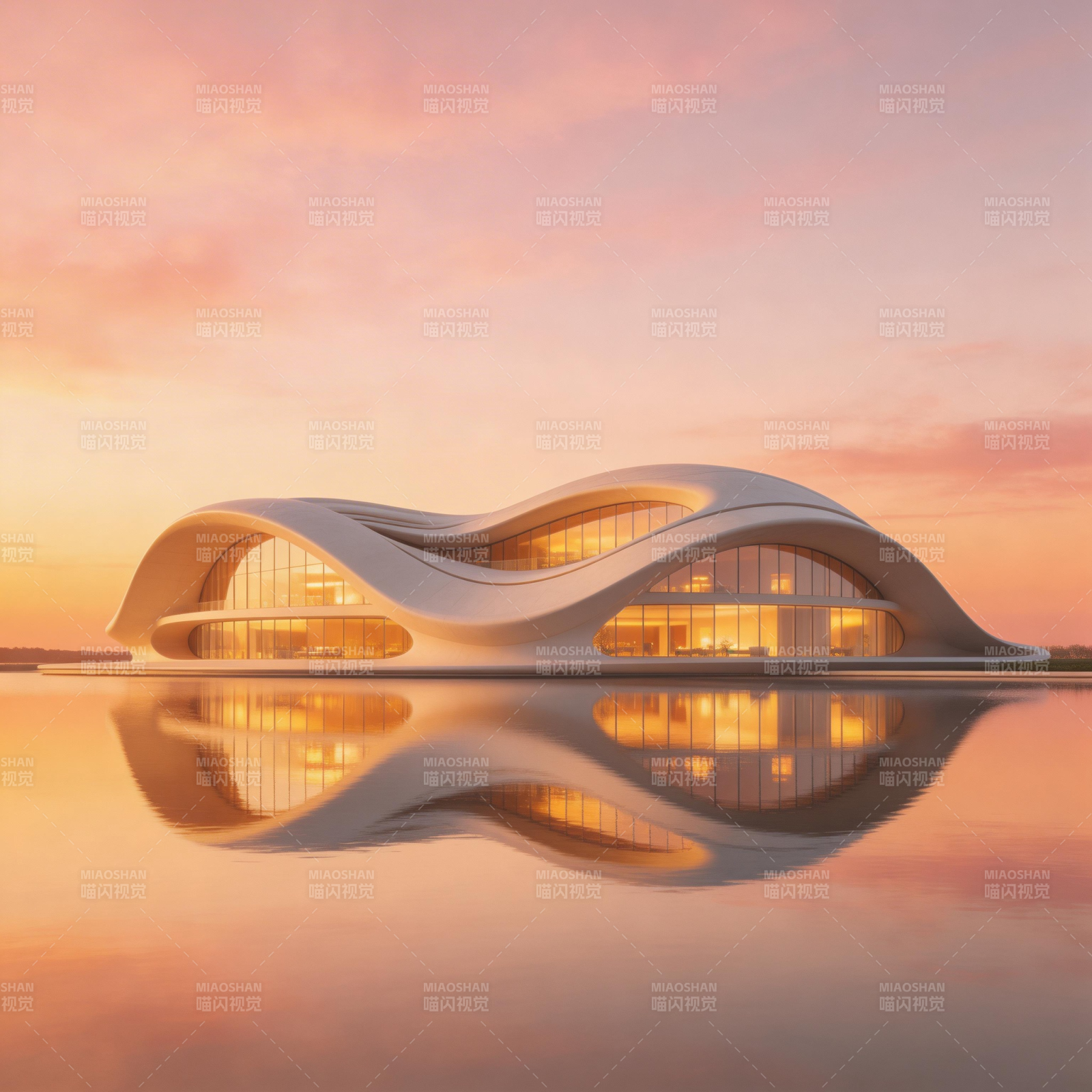 流线建筑映水天图片