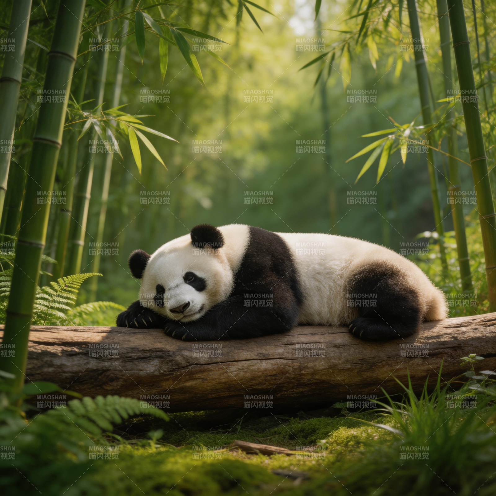 熊猫竹林小憩图片
