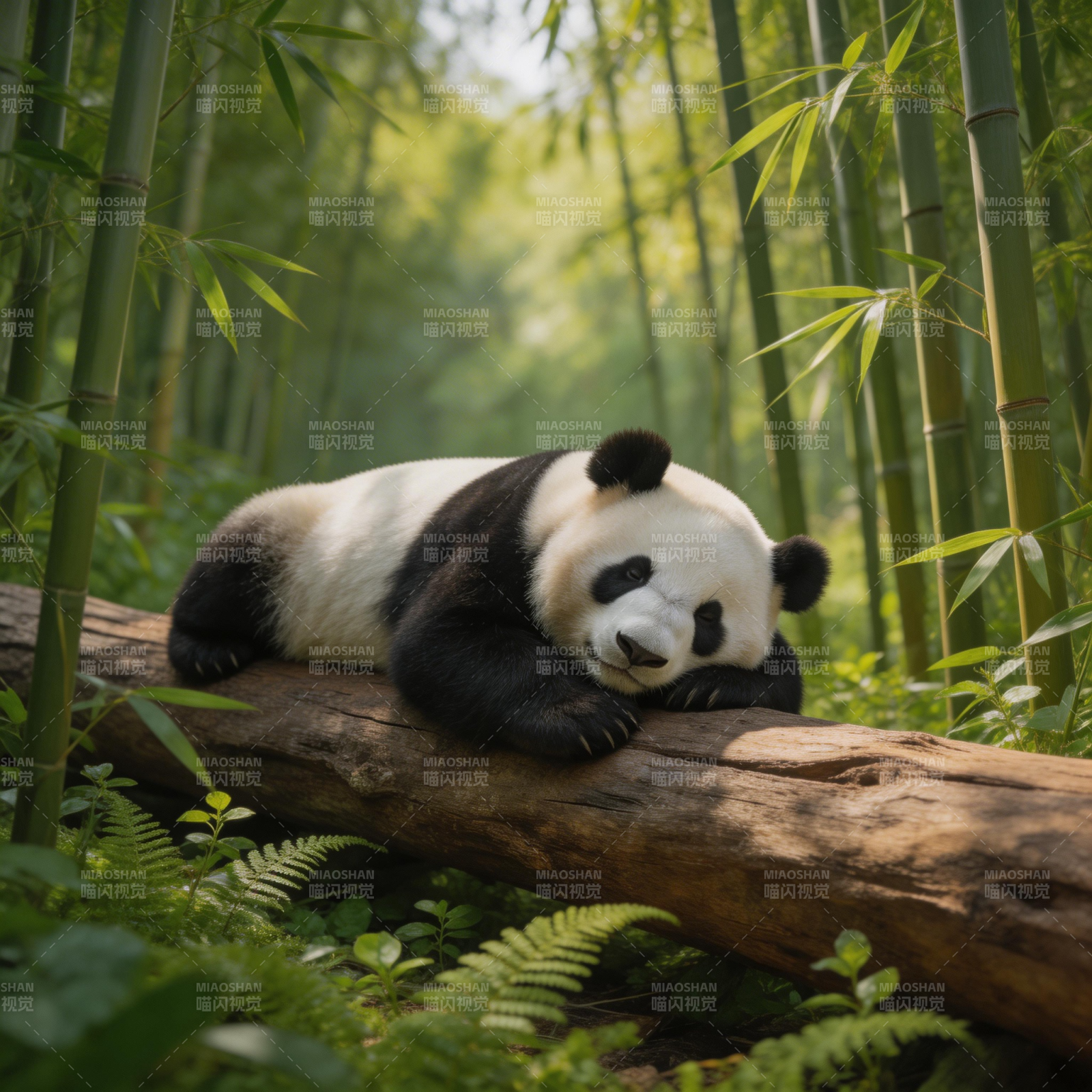 熊猫竹林小憩图片