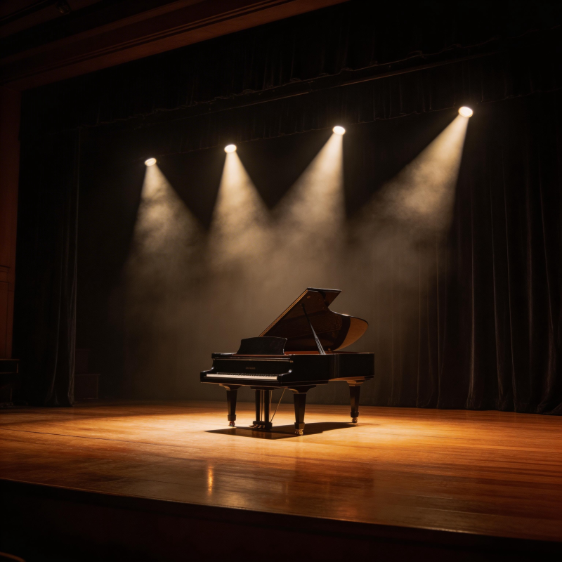 舞台上的钢琴图片