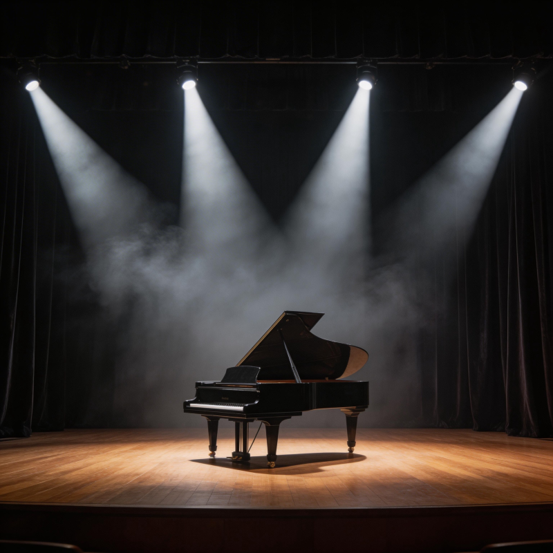 舞台上的钢琴图片