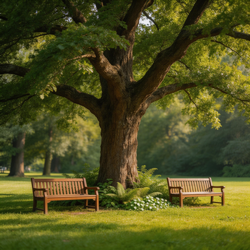 树荫下的静谧时光图片