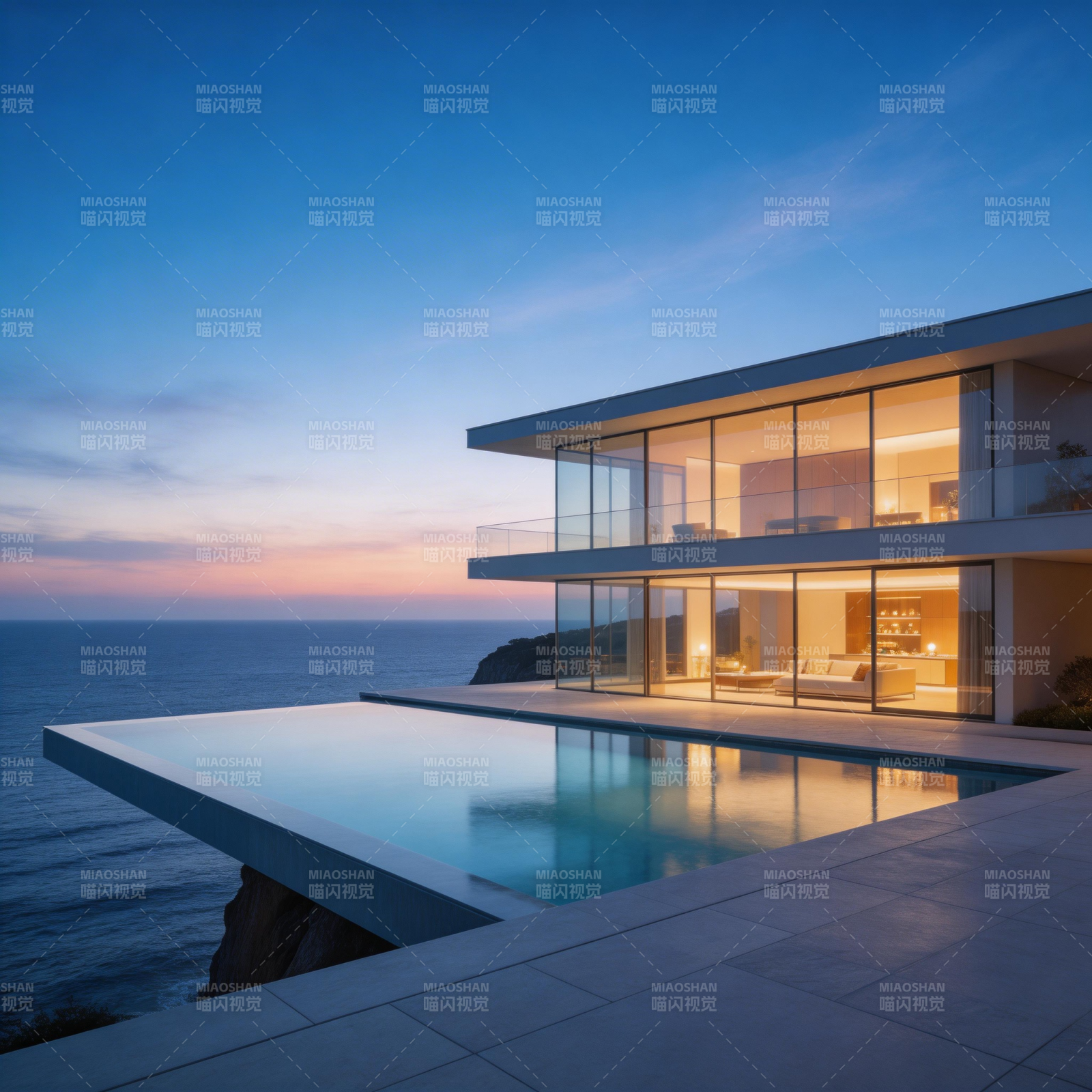 悬崖边的现代豪宅图片