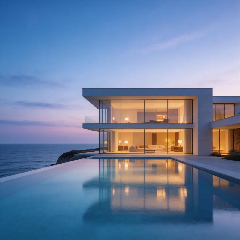 海景豪宅夜色美图片