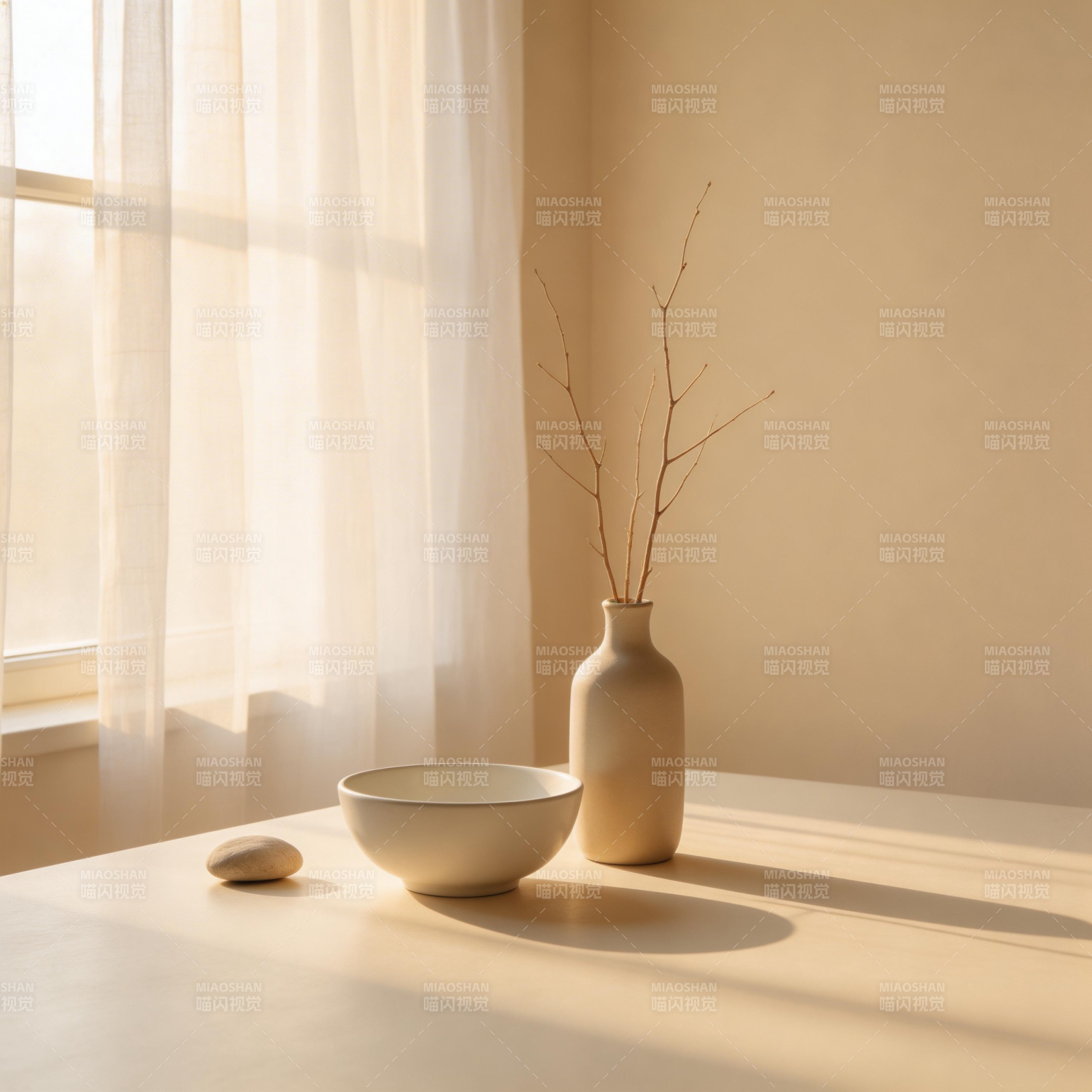 静谧晨光中的简约之美图片