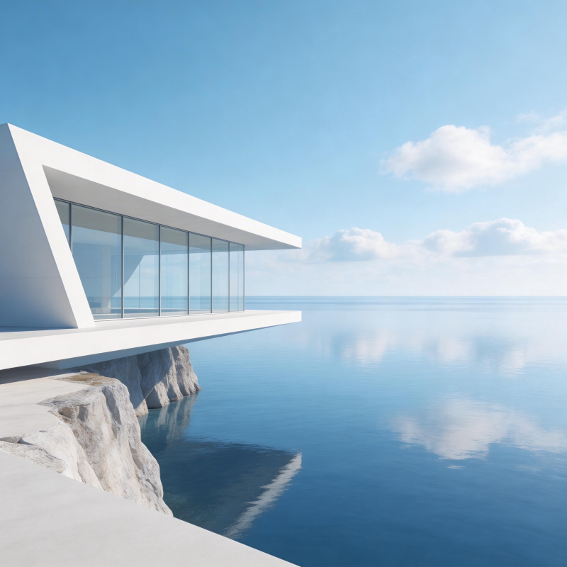 悬崖边的现代建筑图片