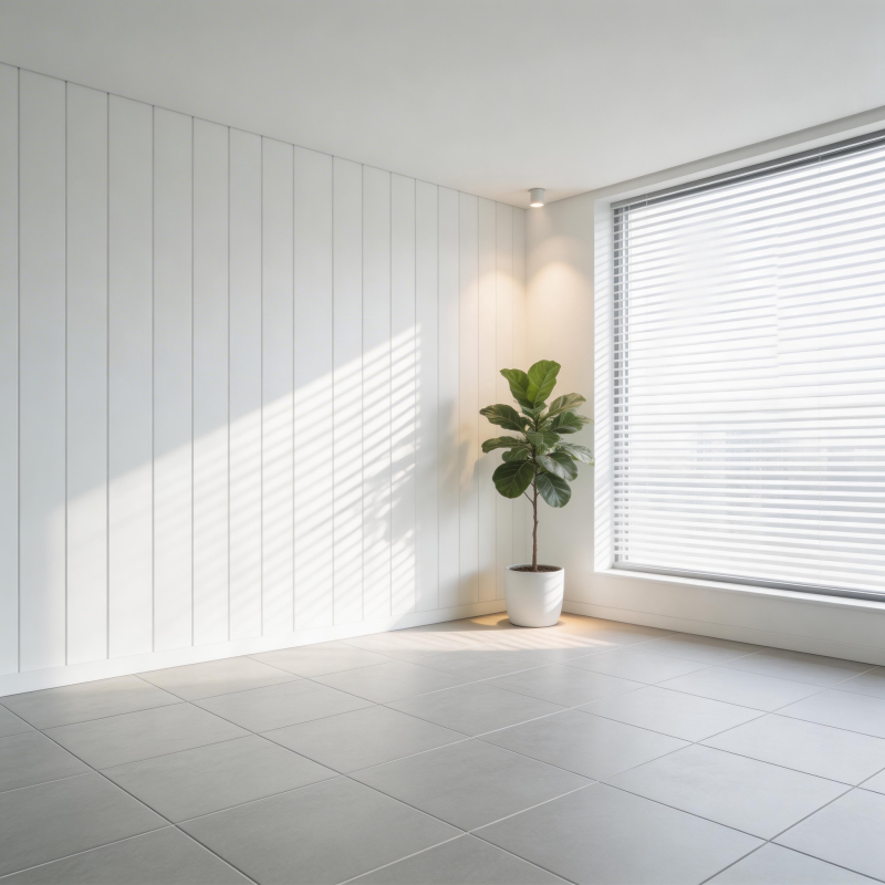 简约白墙绿植角落图片