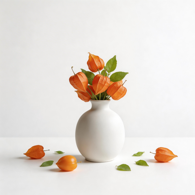 橙色花艺静物图片