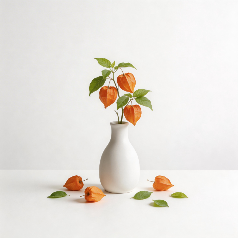 橙果绿叶静物图图片