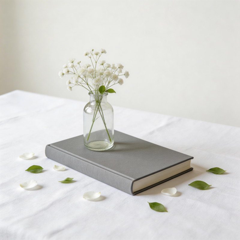 书上花影静谧图片